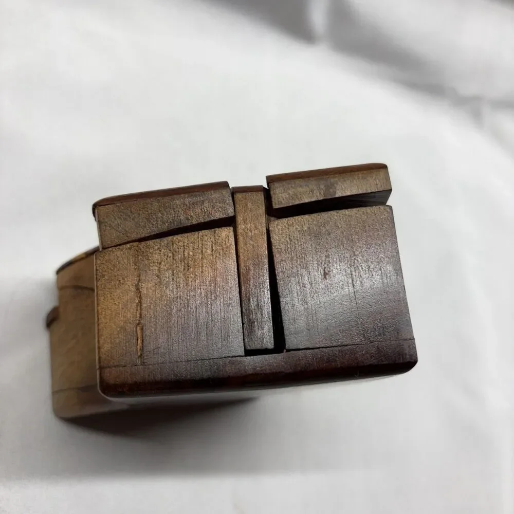 Vintage Wooden Piano / Accordion Secret Puzzle Trinket Box Multi color small